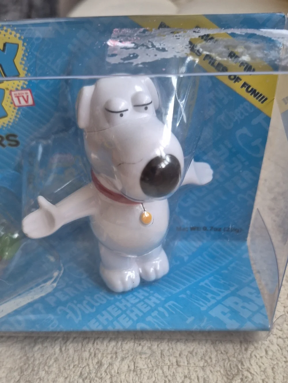 New White Brian Griffin Figure with Red Collar and Colorful Accessories